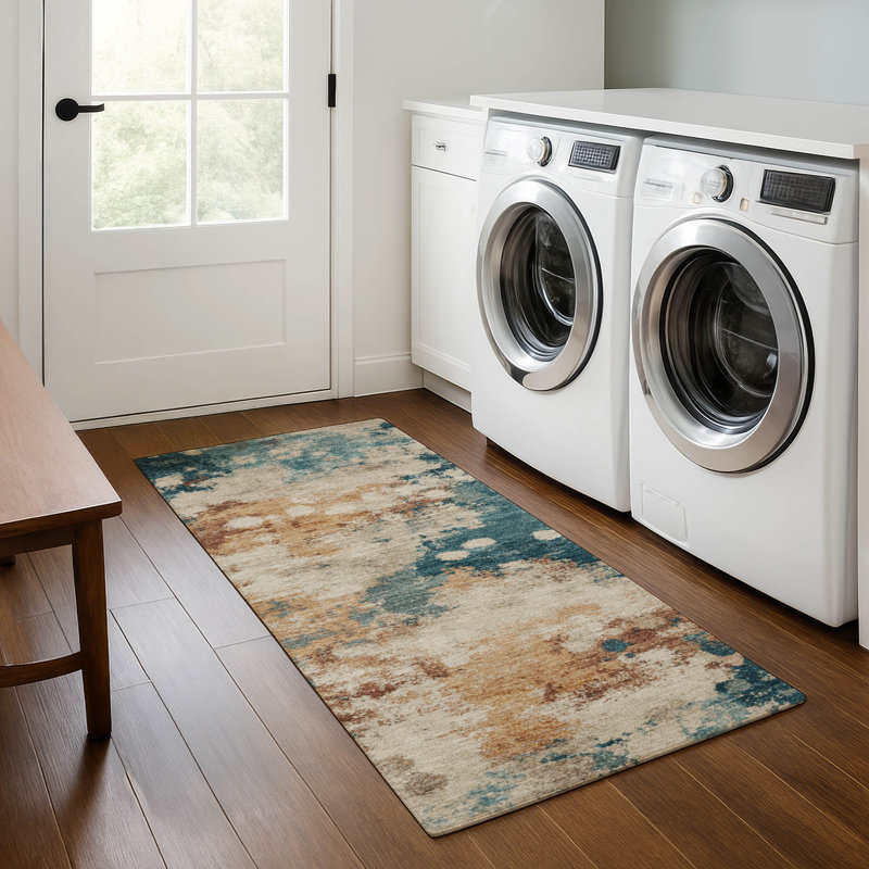 Premium Machine Washable Mouton Abstract Rug, Runner 2'3" x 7'6"