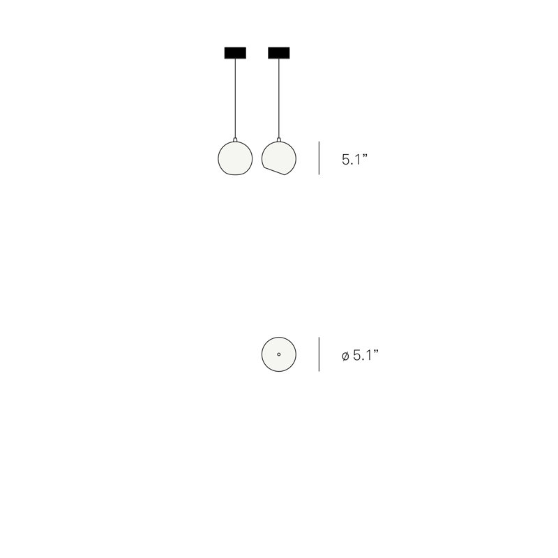 Luminaire suspendu Spore, 5,7 po de diamètre