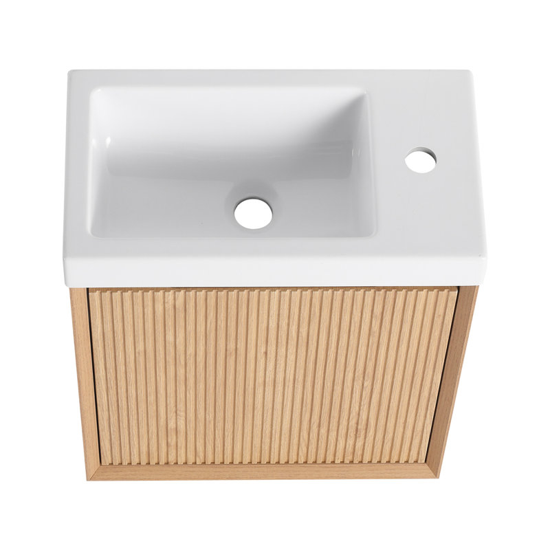 18.5" Wall-Mounted Bathroom Vanity with Resin Sink