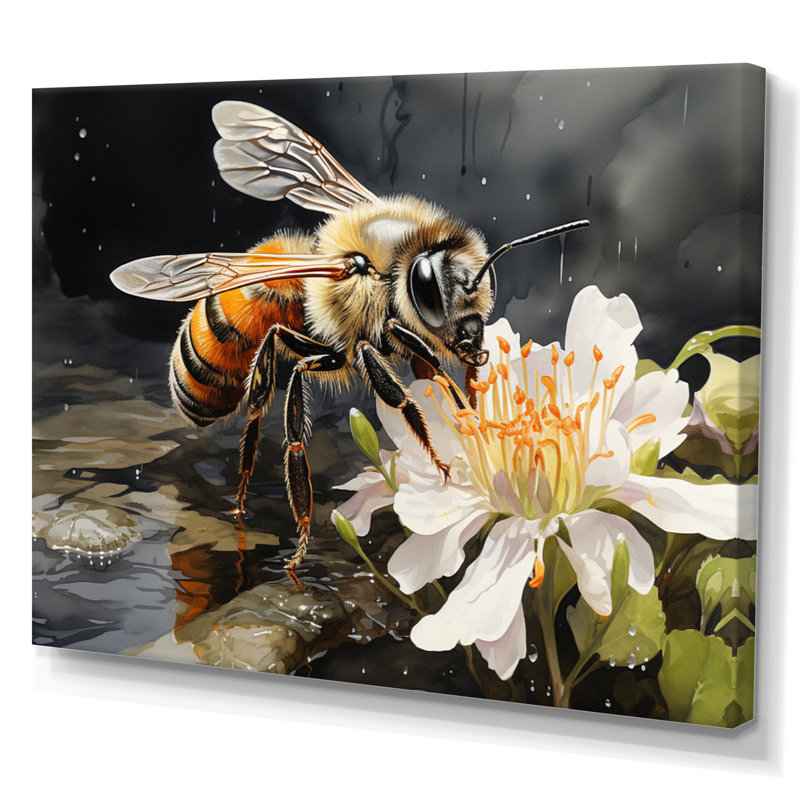 «Bee Natures Architect», reproduction d'art sur toile, Toile tendue, H 16 po x l 32 po x P 1 po