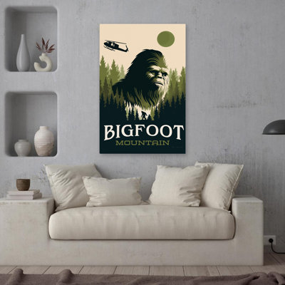 Bigfoot Mountain - art de la pleine lune noire Bigfoot