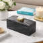 Boîte de rangement décorative avec poignée en cristal doré, marbre noir de 8 pouces