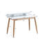 Bureau blanc moderne de style Mid-Century en bois d'hévéa massif l 43 po x P 23,6 po H 34,4 po