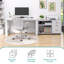 Bureau d'ordinateur en L