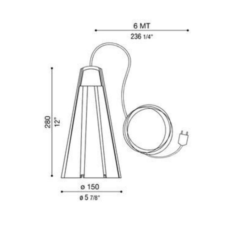 Lampe suspension d'extérieur jaune Miss 6