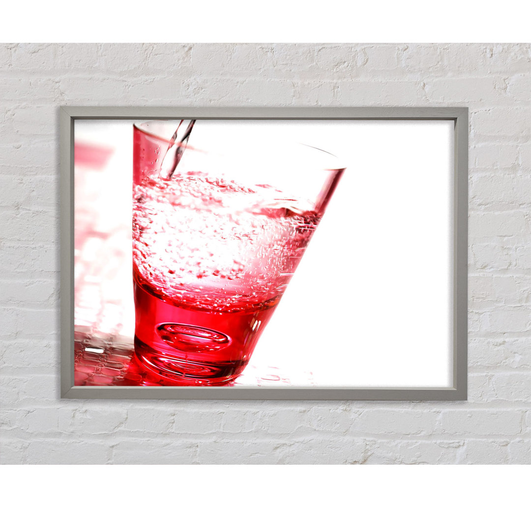 Rosa Glas Wasser - Einzelner Bilderrahmen Kunstdrucke auf Leinwand