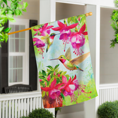 Drapeau de maison en suède colibri fuchsia