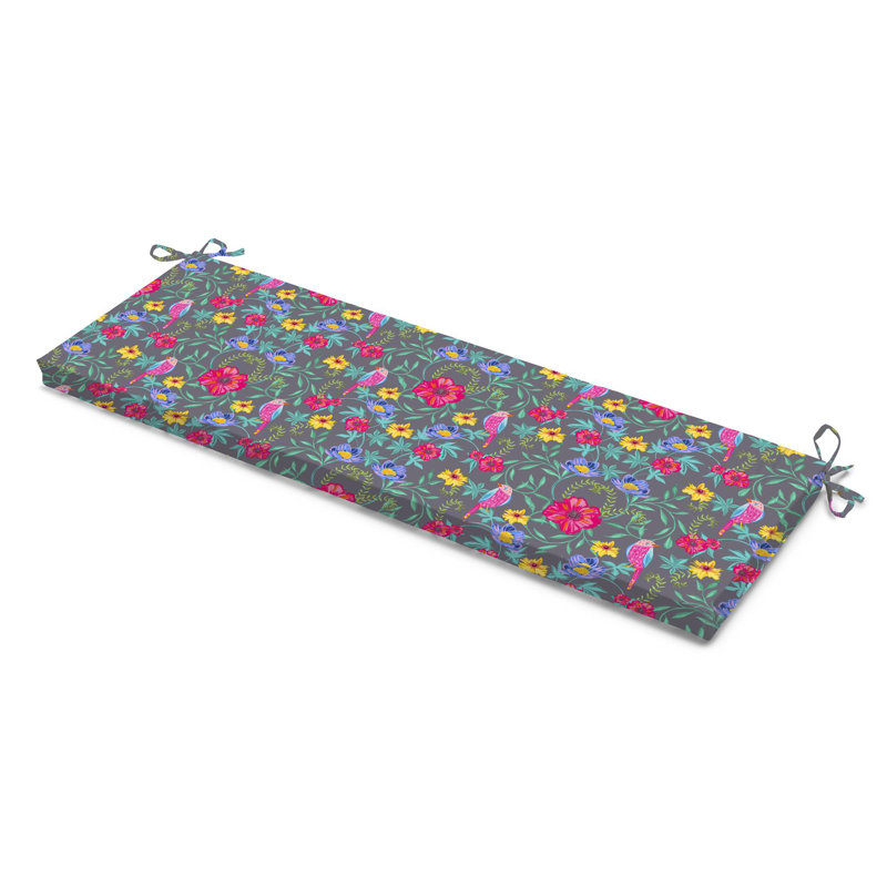 Seat Cushion, Gray/Pink/Yellow Floral