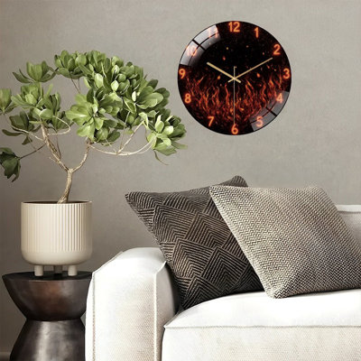 Horloge murale en verre Fiery