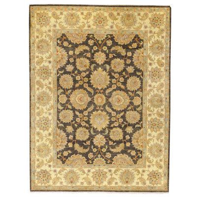 High-Quality Hand-Knotted Black And Gold Area Rug