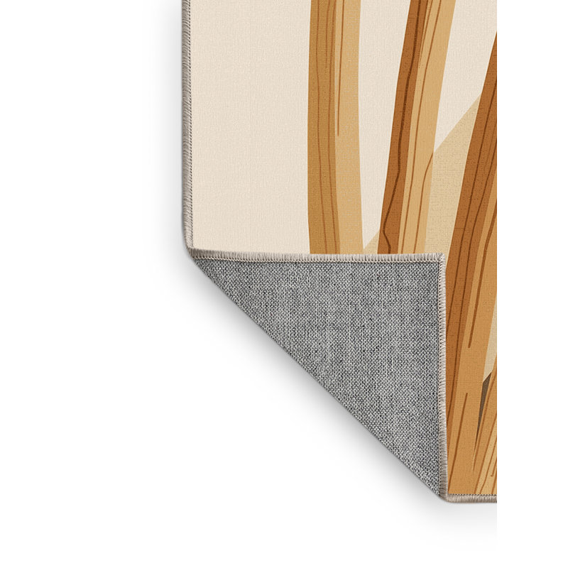 Tapis beige asperge Higgins moderne lavable à la machine - reliure beige, 8 x 12