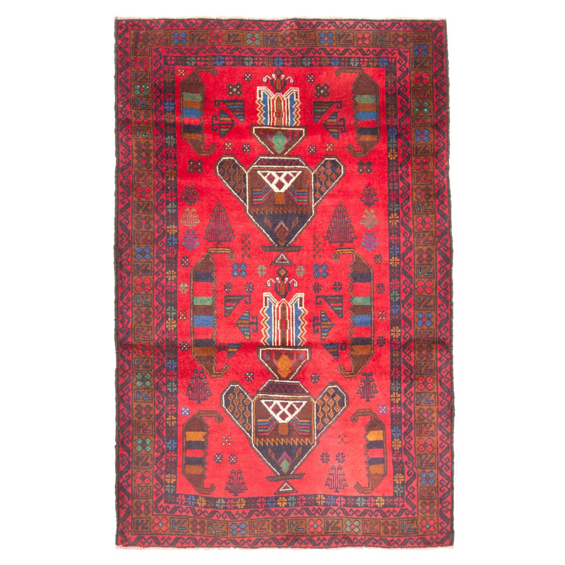 Tapis rouge Teimani 3 pi 0 po x 4 pi 11 po