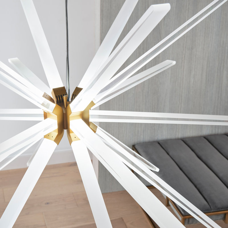 Photon 18 - Light LED Chandelier, Satin Nickel, 31.8" H x 48" W x 48" D