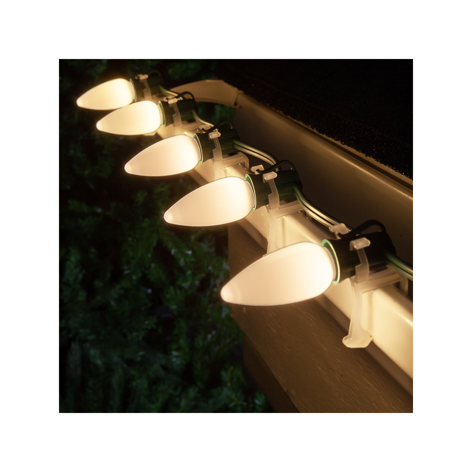 Shatterproof Smooth C9 OptiCore LED Christmas String Lights, 50, Warm White