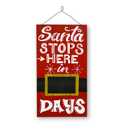 22" Santa Countdown Wall Art