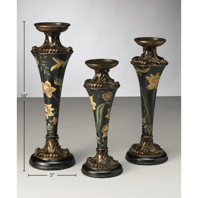 Bougie florale, Motif floral bleu