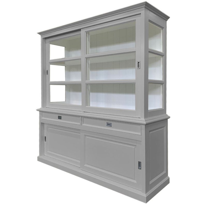 Stiles Display Cabinet, Light Grey