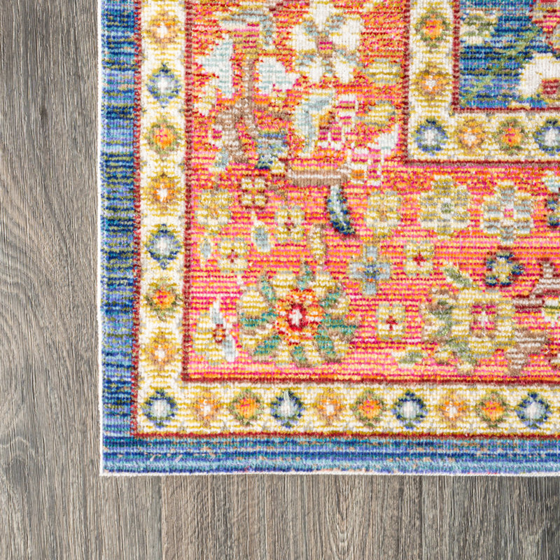 Tapis moderne prune / terre cuite Eglinton, Tapis de couloir 2 pi 2 po x 8 pi