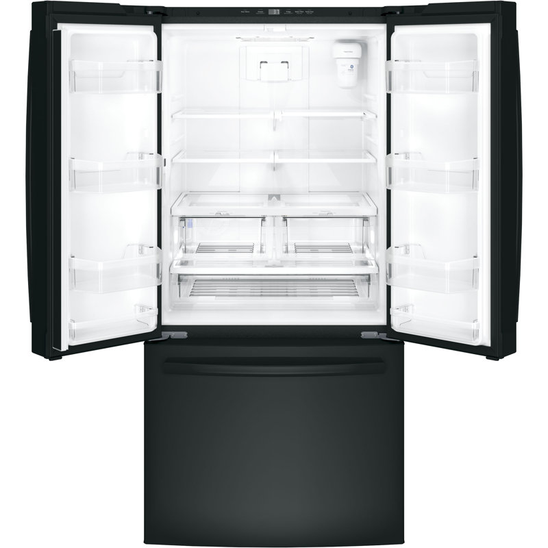 33" Black French Door Refrigerator with Ice Maker and Smart Features