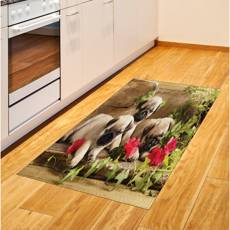 Pug High Density Long Fiber Poly Threads Decorative Area Rug Carpet, Rectangle 2'7" x 5'