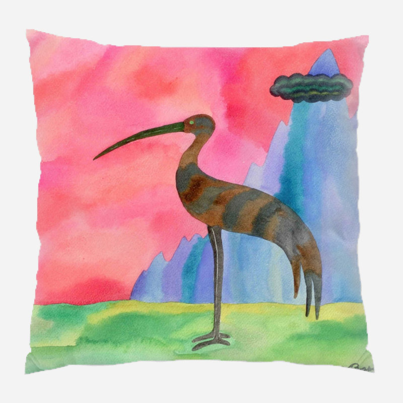 Coussin décoratif aquarelle Neher, Microsuède, Intérieur
