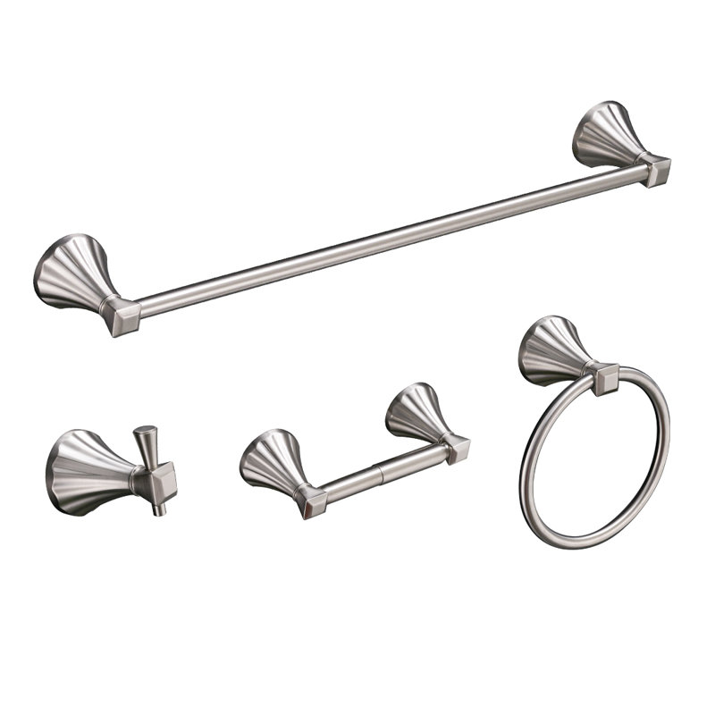 4 - Piece Bathroom Hardware Set, Brushed Nickel