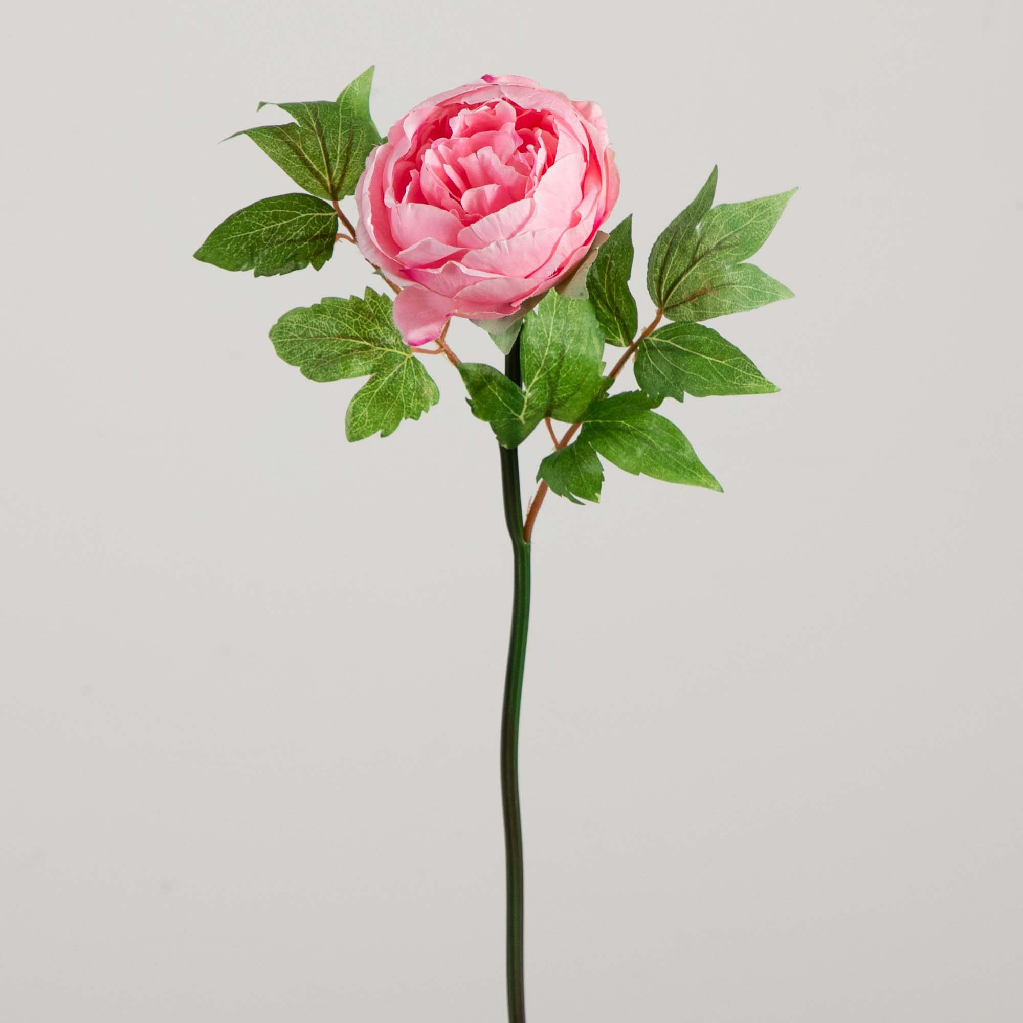 20in. Artificial Peony Flower Stems, Set of 3, Light Pink