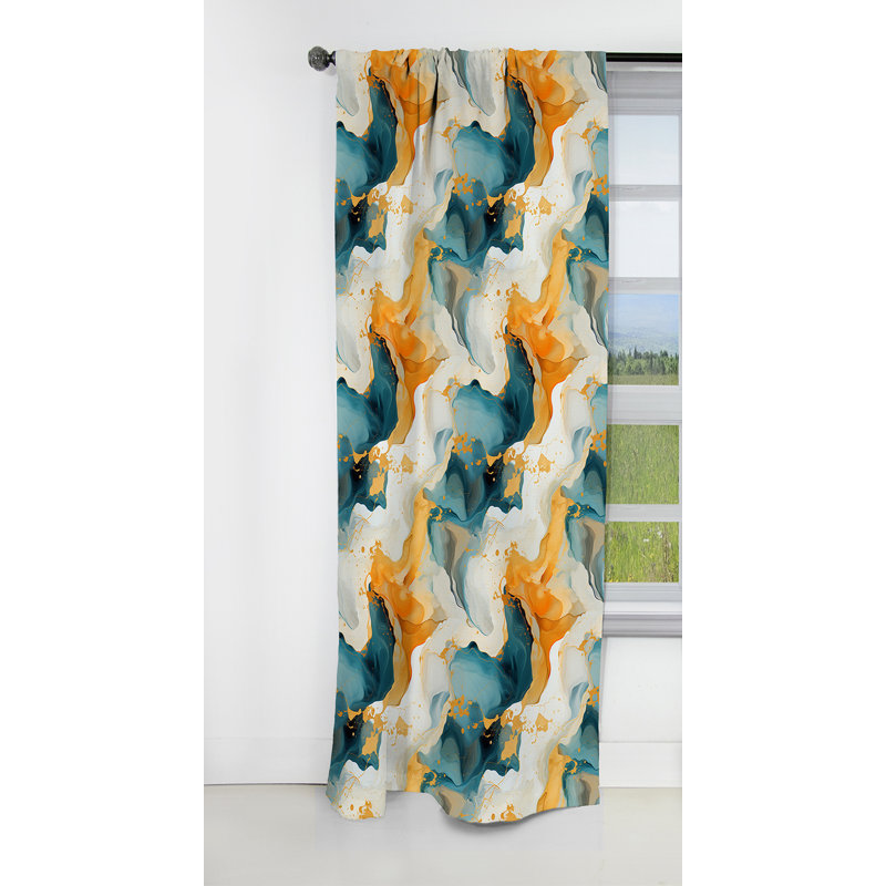 Rideau occultant en marbre or artistique Elegance Marble Grace I - abstrait, L 52 po x L 108 po