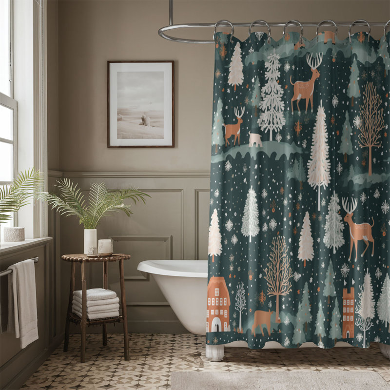 Rideau de douche Vintage Town - Premium, H 74 po x l 71 po
