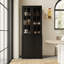 Garde-manger 71 po x l 23,6 po avec bibliothèques et huche de porte en verre-971676749