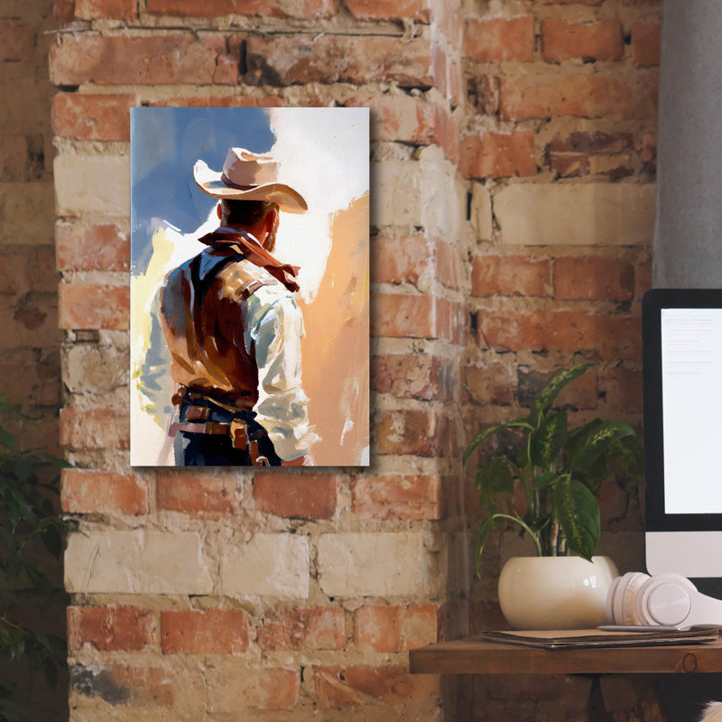 «Cowboy 2» par Petals Prints Design, H 18 po x l 12 po x P 0,75 po