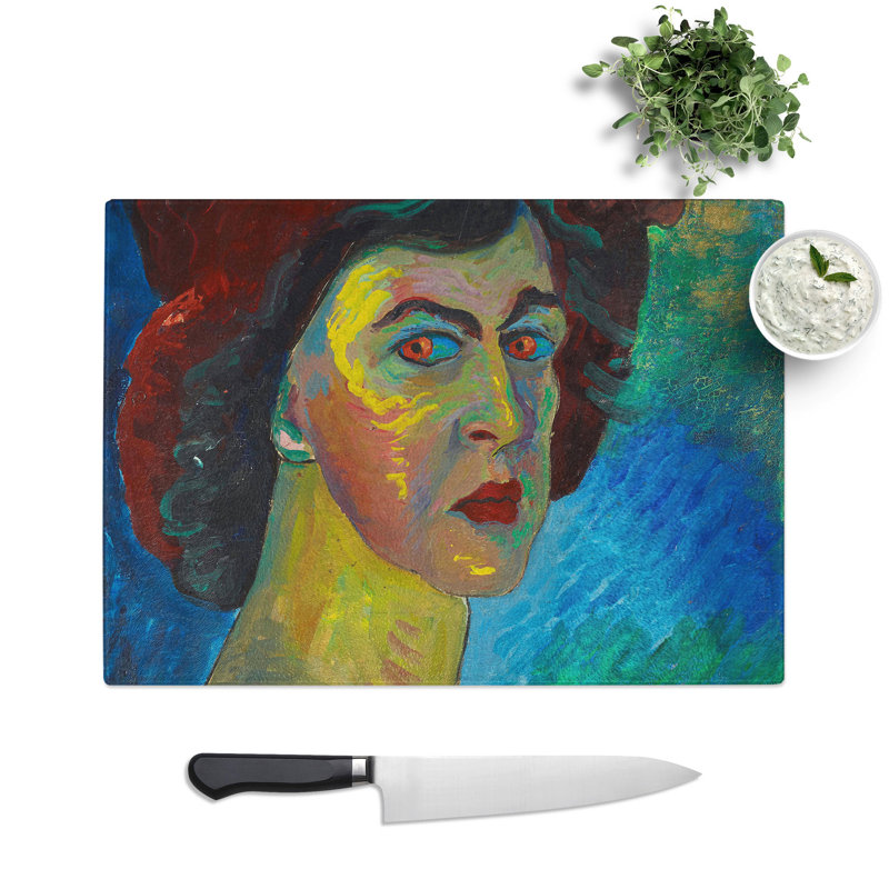 Self-Portrait by Marianne Von Werefkin Chopping Board, 0.4cm H x 20cm W x 28.5cm L