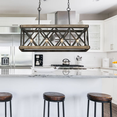 Rakeria 4 - Light Black/Brown Square/Rectangle Pendant