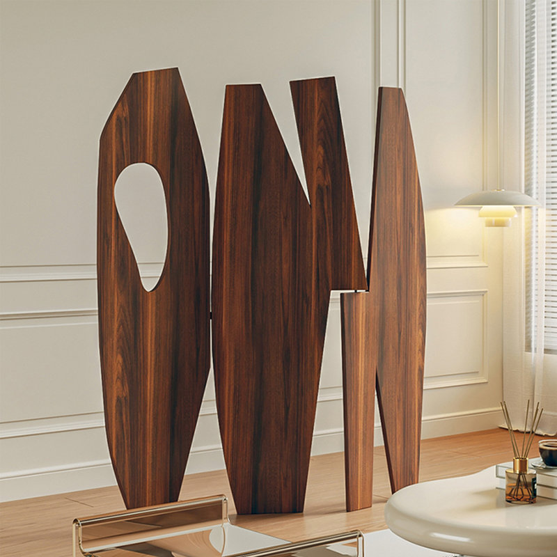 Ash Wood Solid Folding Screen, 66.93" H x 66.93" W x 1.18" D