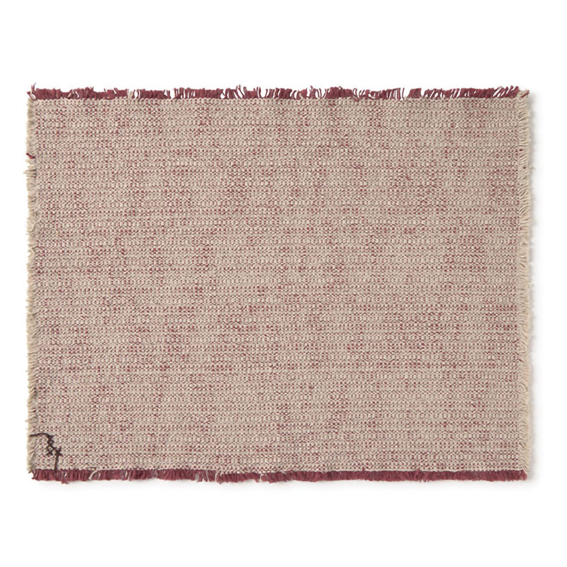 Cotton Rectangle Placemat Set, Natural;Marsala