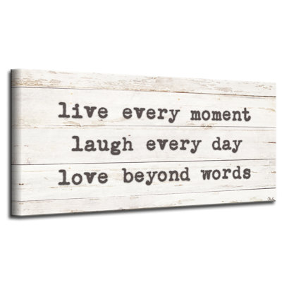 «Words to Live By» par Olivia Rose - reproduction d'art textuel sur toile