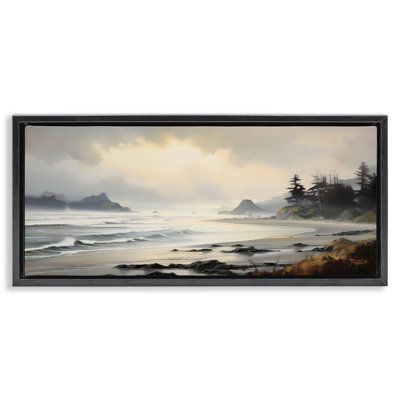 "Coastal Shore Inlet", art mural encadré flottant par Petal Prints Design