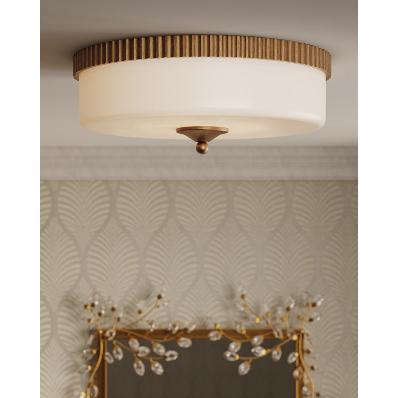 Forget-Me-Not Rectangle Beveled Mirror, Gold