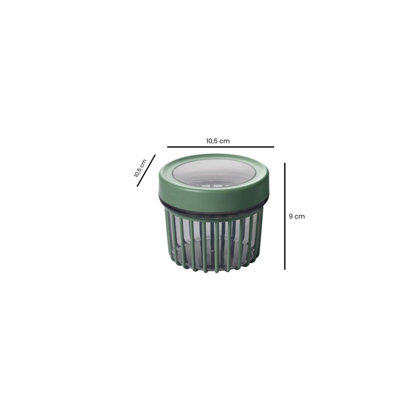Ensemble de boîtes de rangement écologiques Elyssa (6 pièces), vert, 4,1 x 4,1 x 3,5 pouces (2 pièces) | 4,1 x 4,1 x 7,1 pouces (2 pièces) | 4,1 x 4,1 x 10,6 pouces (2 pièces) | 100% plastique sans BPA, lavable au lave-vaisselle, conception peu encombrante