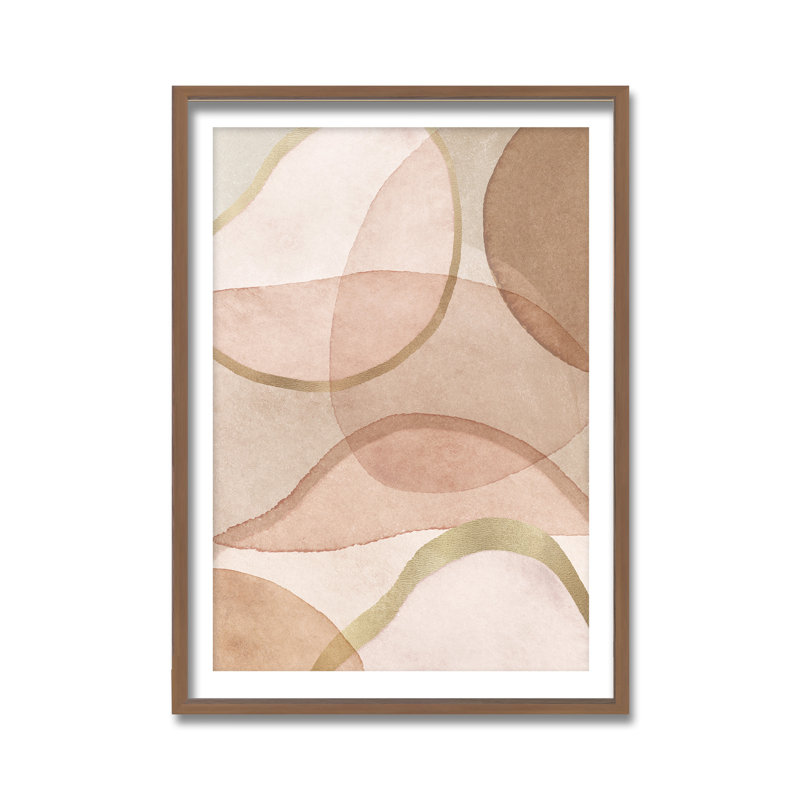 "Blush And Brown Abstract", reproduction d'art encadrée par Kathrin Pienaar, L 16 po x H 24 po