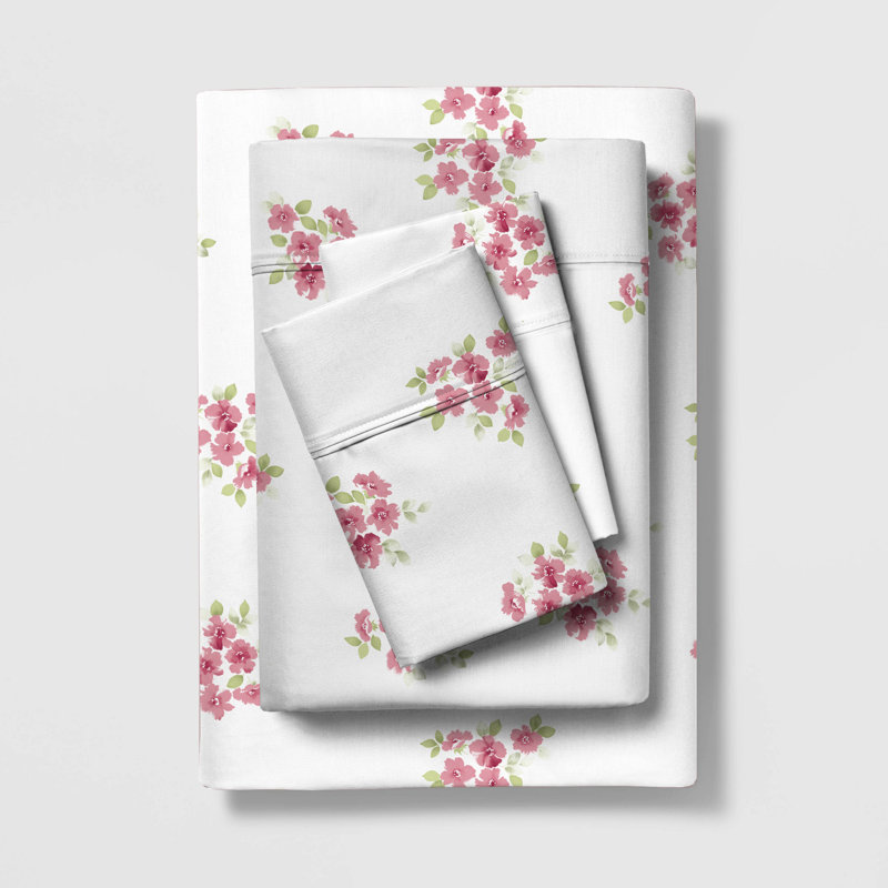 Ensemble de draps légers en mélange de coton brossé infroissable, Ensemble de draps pour très grand lit + un drap-h