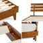 Lit plateforme en bois massif avec tête de lit ajustable Caden, style Mid-Century moderne-1991240175-1991240160