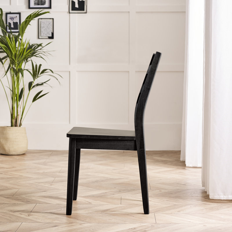 Drea Solid Wood Dining Chair, Black