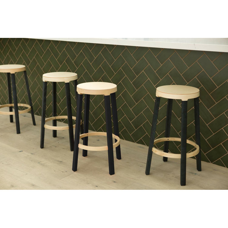Step Stool with Solid Wood Frame, Counter Stool (26” Seat Height)