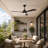 52" Modern Solid Wood Blade Ceiling Fan with Remote-1013826727-1013826746