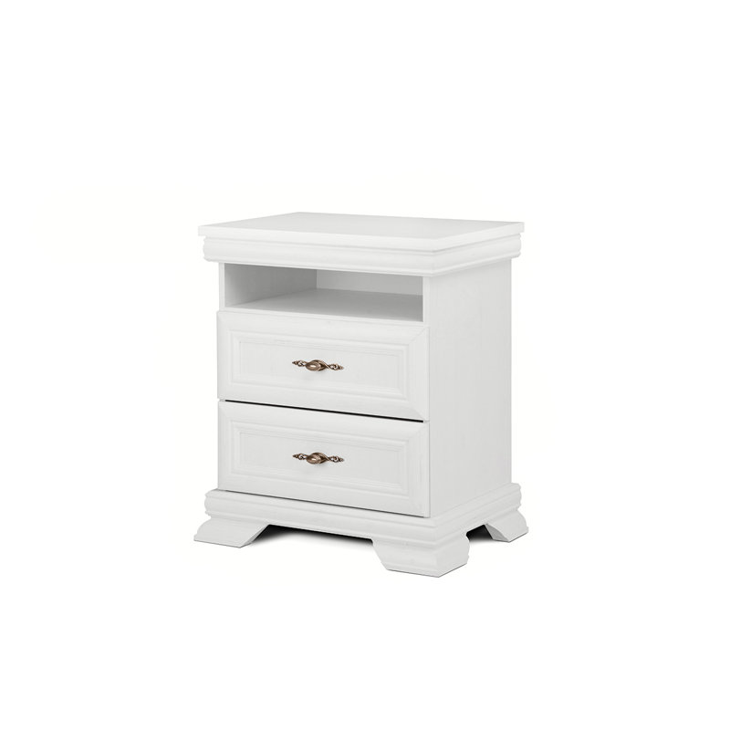 Shaeffer 58cm W Manufactured Wood Bedside Table, White