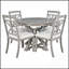 Ensemble de table de salle à manger 5 pièces avec table ronde extensible et 4 chaises rembourrées pour des espaces de salle à manger et de vie élégants-122569139-122569138