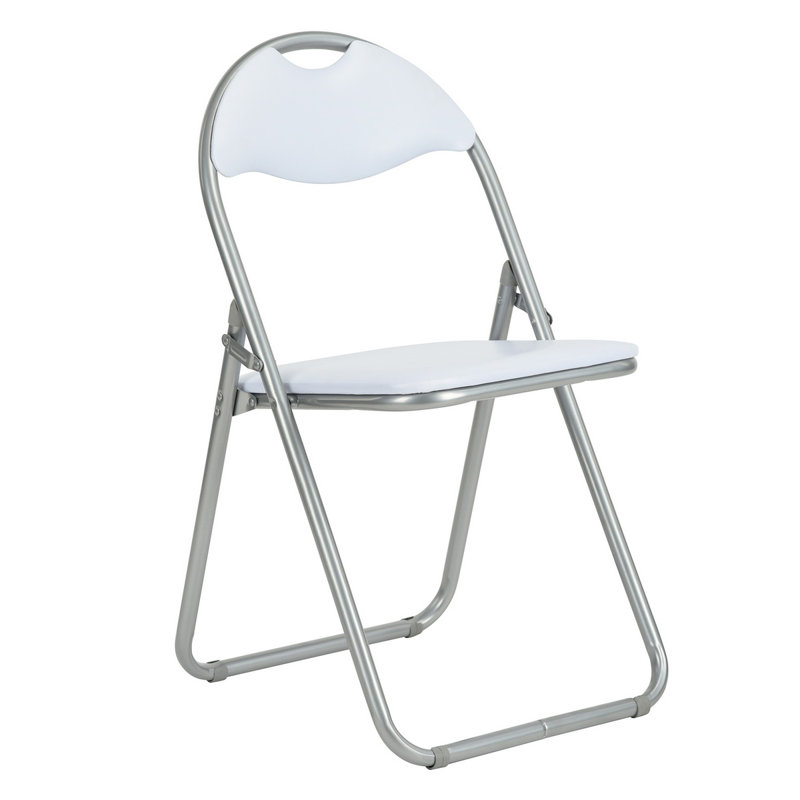 Angel-Marie 45cm H Upholstered Metal Side Chair, White