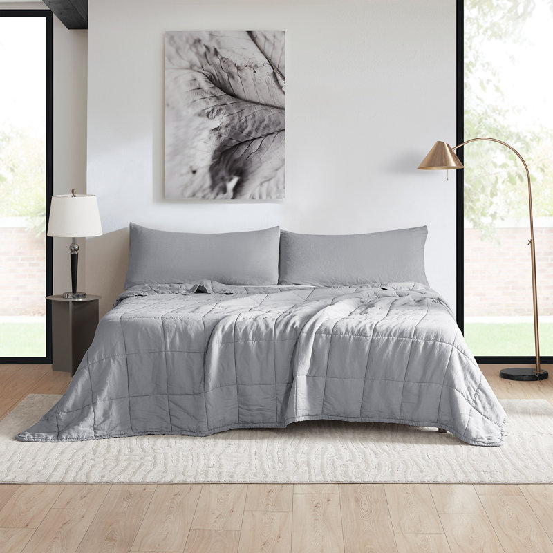 Édredon surdimensionné en lin et viscose Belge, Édredon très grand, gris