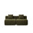 Chenille sectional sofa with 2 pillows